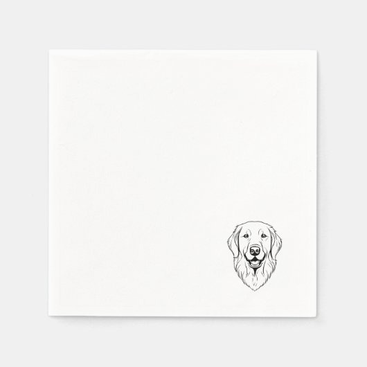 Serviette En Papier Golden Retriever Napkin (Devant)