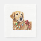 Serviette En Papier Golden Retriever Noël Light Classic (Devant)