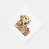 Serviette En Papier Golden Retriever Noël Light Classic (Coin)