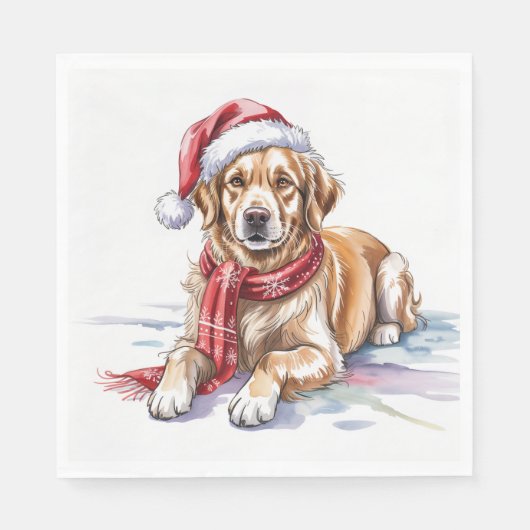 Serviette En Papier Golden Retriever Paper Napkin (Devant)
