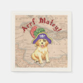 Serviette En Papier Golden Retriever Pirate (Devant)