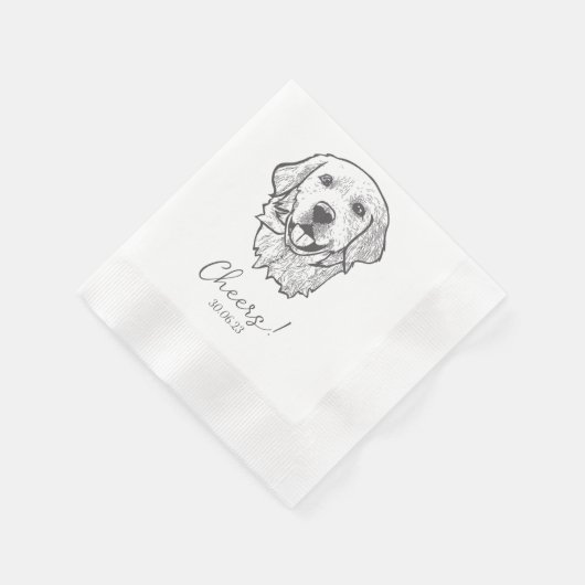 Serviette En Papier Golden Retriever salue Chien Custom Cocktail Napki (Coin)