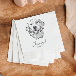 Serviette En Papier Golden Retriever salue Chien Custom Cocktail Napki