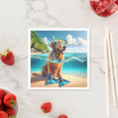 Serviette En Papier Golden Retriever Scuba Diver (En situation)
