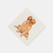 Serviette En Papier Golden Retriever Sitting (Coin)
