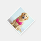 Serviette En Papier Golden Retriever Wearing a Pink Bra (Coin)