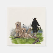 Serviette En Papier Golden Retrievers - Excellents chiens de chasse (Devant)