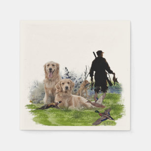 Serviette En Papier Golden Retrievers - Excellents chiens de chasse