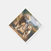 Serviette En Papier Golden Retrievers marchant sur une route de campag (Coin)