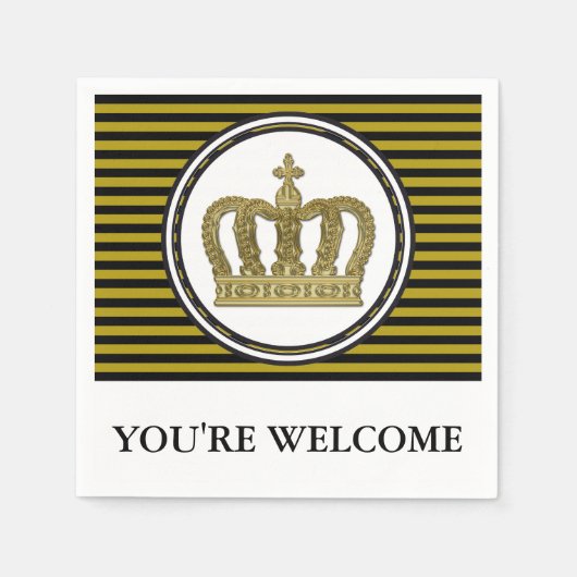 Serviette En Papier Golden Royal Crown II + votre backgr. & idées (Devant)
