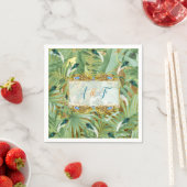 Serviette En Papier Golden Royal Peacock Feathers (En situation)