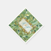 Serviette En Papier Golden Royal Peacock Feathers (Coin)
