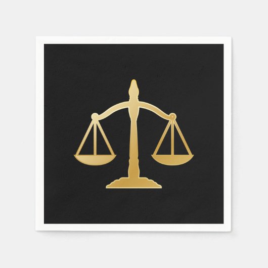 Serviette En Papier Golden Scales of Justice Law Theme (Devant)