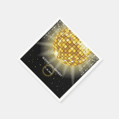 Serviette En Papier Golden Shiny Disco Ball Black Anniversaire (Coin)