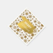 Serviette En Papier Golden Sparkling Snowflakes Joyeux Noël (Coin)