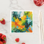 Serviette En Papier Golden Splash & Emerald Waves (En situation)