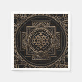 Serviette En Papier Golden Sri Yantra / Sri Chakra en lotus (Devant)