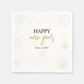 Serviette En Papier Golden Starbursts New Year's Eve Party (Devant)