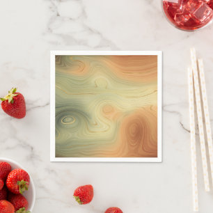 Serviette En Papier Golden Strata Pêche Brûlée Orange Vert Agate