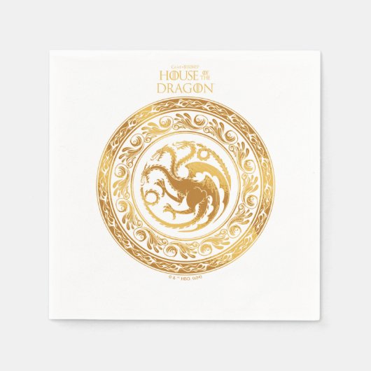 Serviette En Papier Golden Targaryen Crest (Devant)