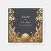 Serviette En Papier Golden Ticket Passport Embarquement Mariage de Pas (Devant)