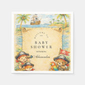 Serviette En Papier Golden Treasure Pirate Baby Shower (Devant)