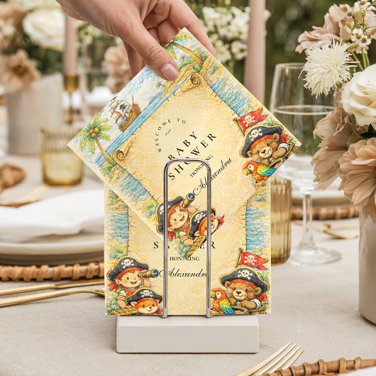 Serviette En Papier Golden Treasure Pirate Baby Shower
