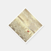 Serviette En Papier Golden Valentines Day Mariage illustration coeur l (Coin)