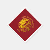 Serviette En Papier Golden Zodiac 2017 Rooster Année papier serviette (Coin)