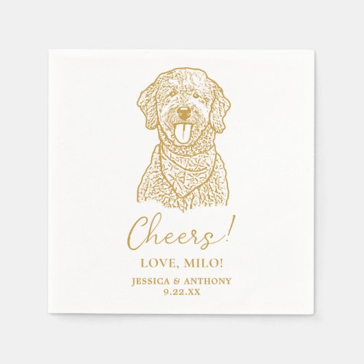 Serviette En Papier Goldendoodle Chien Accueil Personnalisé Serviettes (Devant)