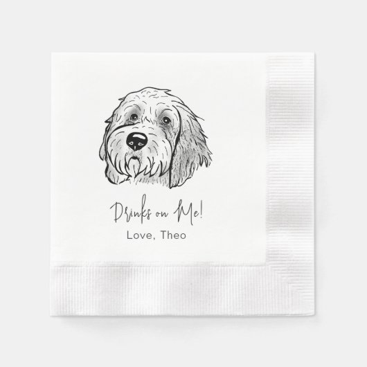 Serviette En Papier Goldendoodle Chien Boisson Personnalisée Sur Moi (Devant)