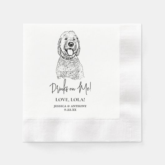 Serviette En Papier Goldendoodle Chien Boissons personnalisées sur moi (Devant)
