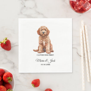 Serviette En Papier Goldendoodle Chien J'ai aimé son premier mariage