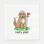 Serviette En Papier Goldendoodle Chien Jouer Golf (rouge whmk2) Plaisi (Devant)