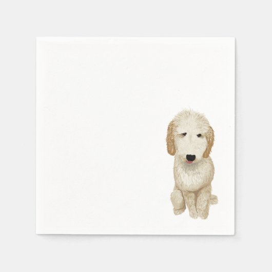 Serviette En Papier Goldendoodle Cocktail Napkin - Personnalisable (Devant)