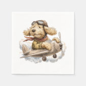 Serviette En Papier Goldendoodle Dog Pilot Airplane (Devant)