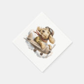 Serviette En Papier Goldendoodle Dog Pilot Airplane (Coin)