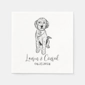 Serviette En Papier Goldendoodle Labradoodle Custom.Napkin Mariage chi (Devant)