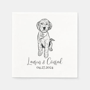 Serviette En Papier Goldendoodle Labradoodle Custom.Napkin Mariage chi