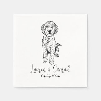 Serviette En Papier Goldendoodle Labradoodle Custom.Napkin Mariage chi