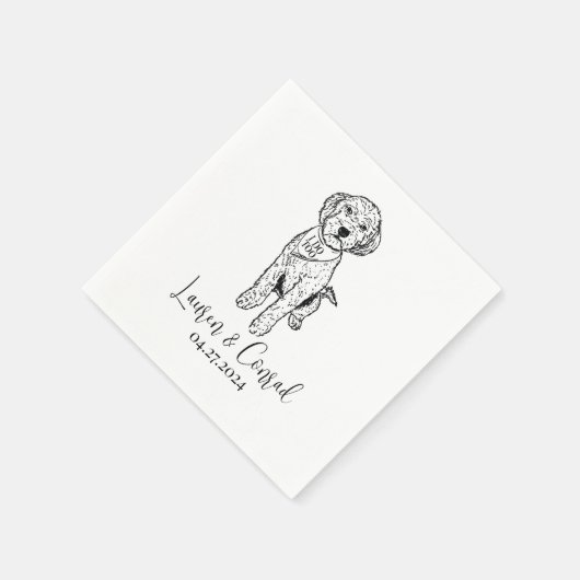Serviette En Papier Goldendoodle Labradoodle Custom.Napkin Mariage chi (Coin)