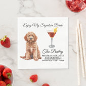 Serviette En Papier Goldendoodle Mariage Signature Boire serviettes (En situation)