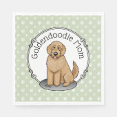 Serviette En Papier Goldendoodle Mom Doodle Mom (rouge doré) (Devant)