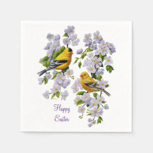 Serviette En Papier Goldfinch Oiseaux & Fleurs U-Pick Couleur Arrière