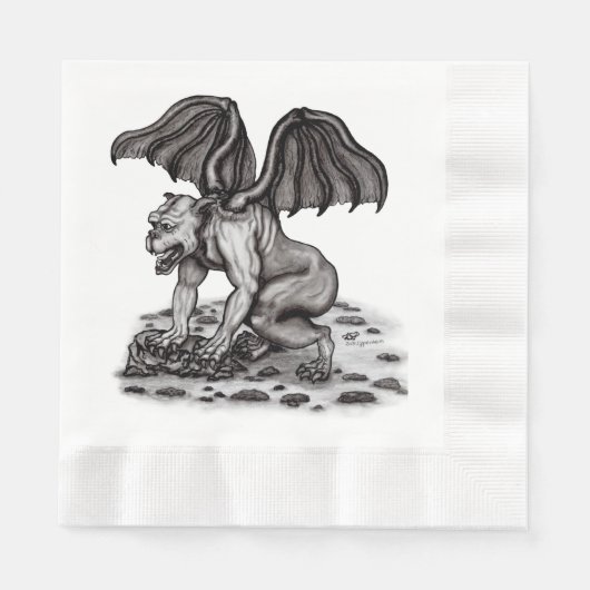 Serviette En Papier Golem Gargoyle (Devant)