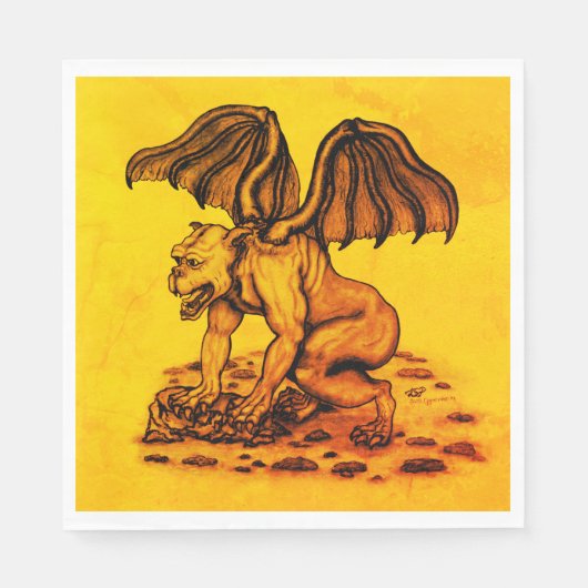 Serviette En Papier Golem Gargoyle (Devant)