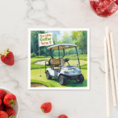 Serviette En Papier Golf 1er anniversaire avec voiturette de golf sur  (En situation)