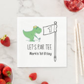 Serviette En Papier Golf 1er Anniversaire Dinosaur golfeur par tee (En situation)