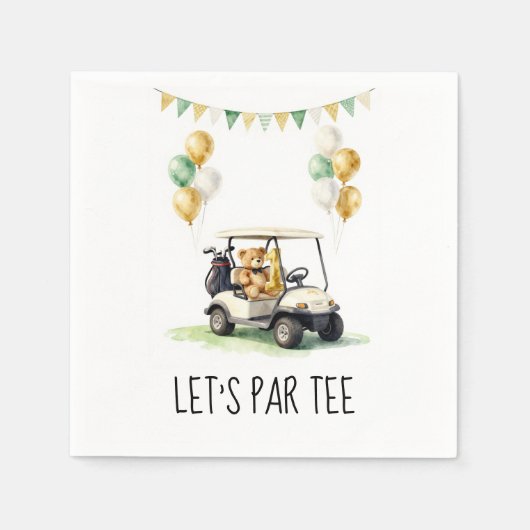 Serviette En Papier Golf 1er Anniversaire Faisons un Par-Tee (Devant)