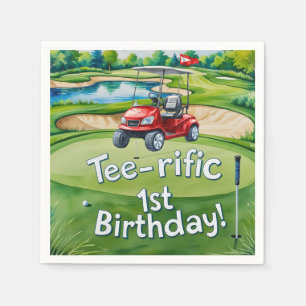 Serviette En Papier Golf 1er Anniversaire golfeur Tourne un